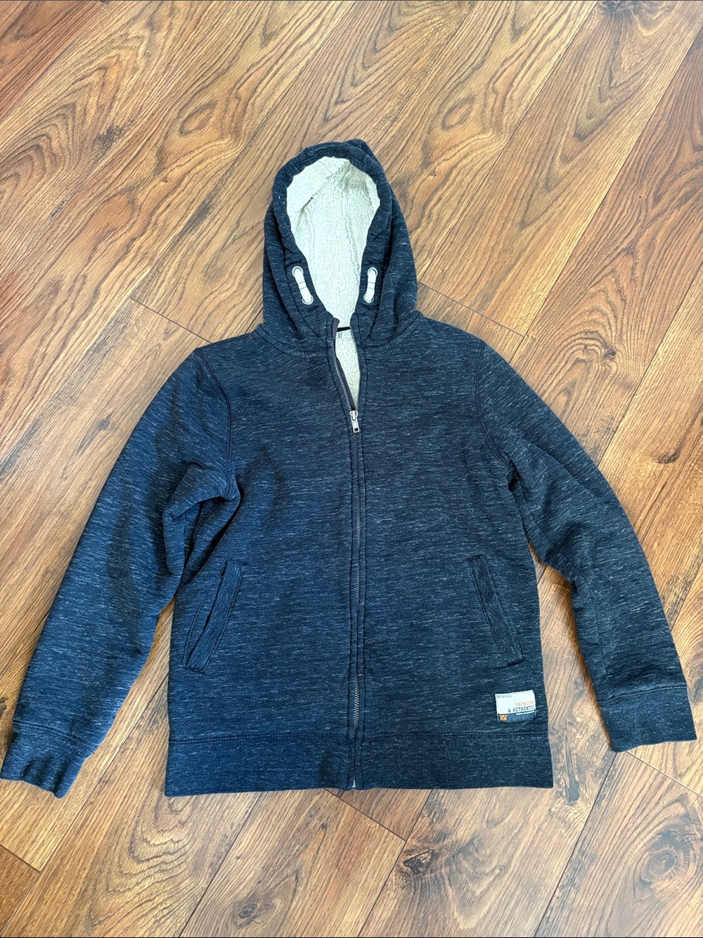 Boys H&M Dark Blue Hooded Zip Up Hoodie  with Sherpa Lining